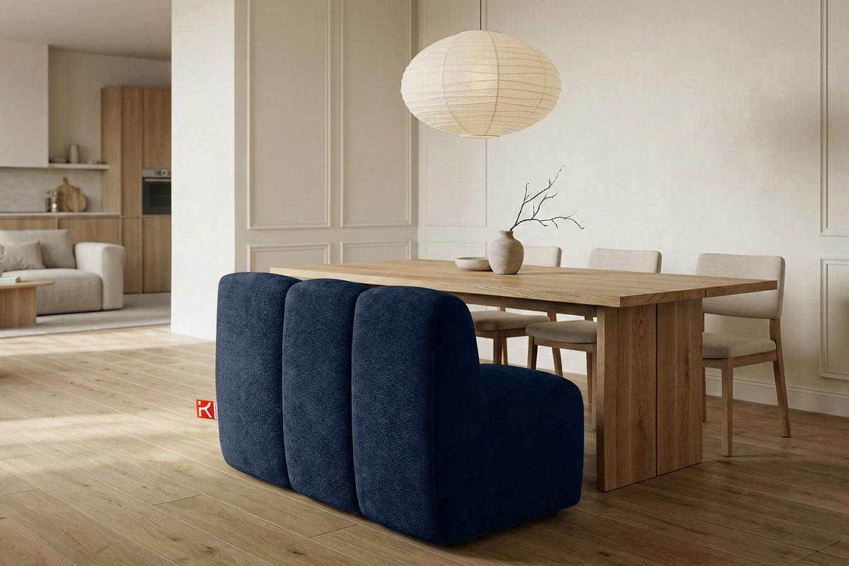 ESSZIMMERBANK BRESCO, Dunkelblau - Dunkelblau, Holz/Holzwerkstoff (123/80/72cm) - KONSIMO®