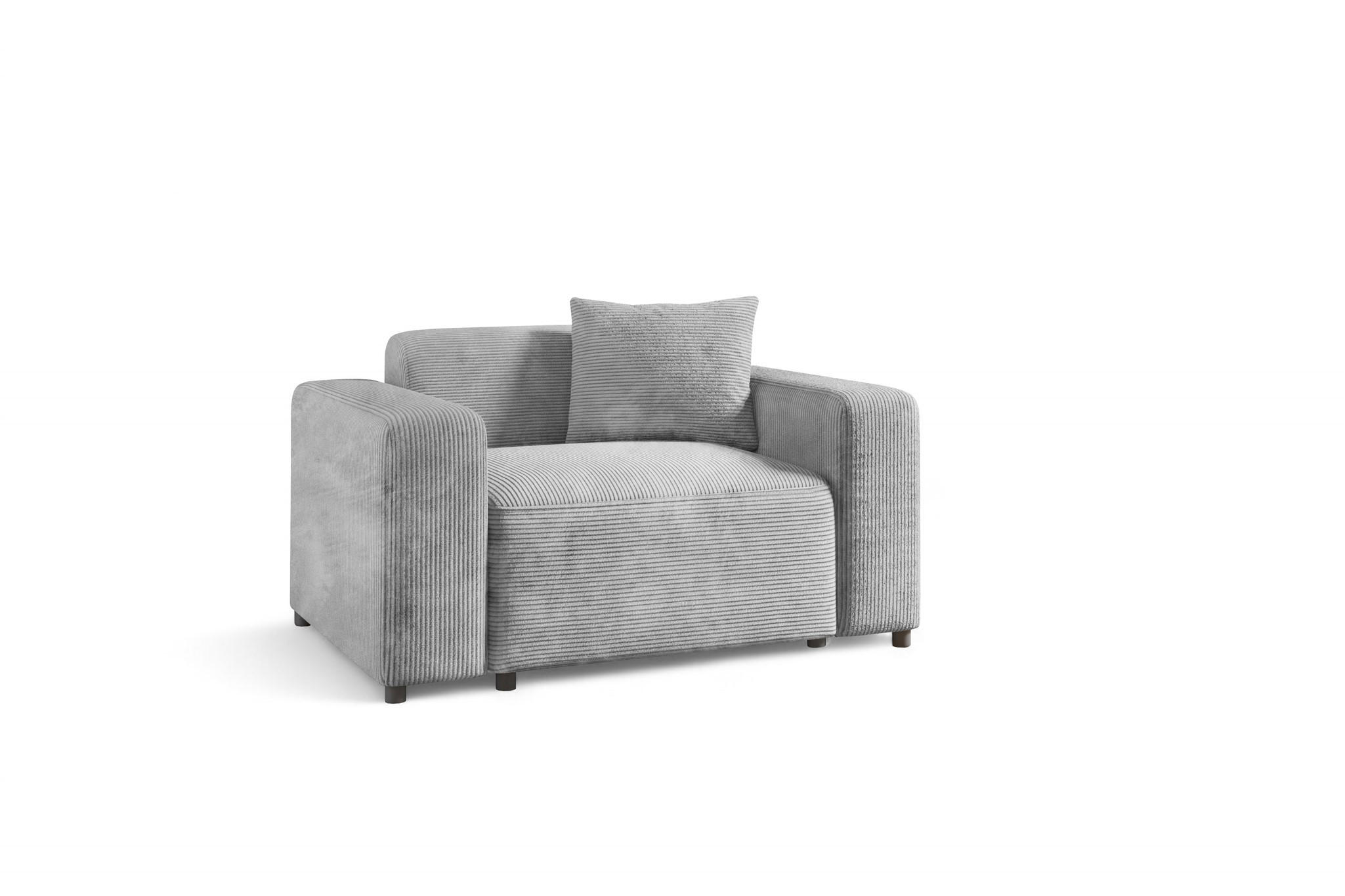 SESSEL Megan In Poso - Hellgrau, Holzwerkstoff/Textil (145/75/98cm) - Fun Möbel