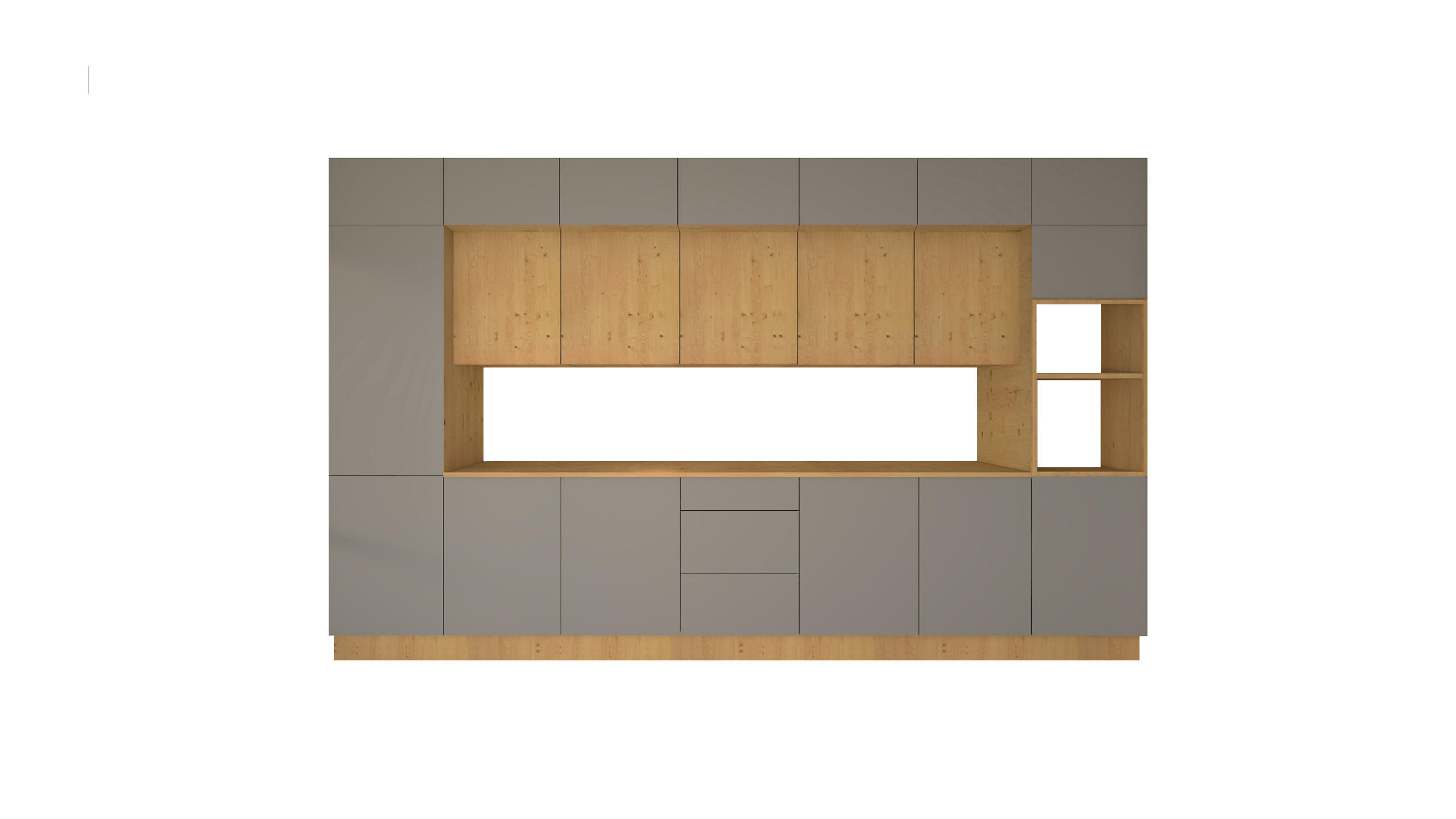 KÜCHENZEILE 420 cm - Nexa KÜ-LN-005 - in Beige & Woodline / Matt - Beige/Eiche Artisan, Holz (420/212/58cm) - ROYAL24_MARKT