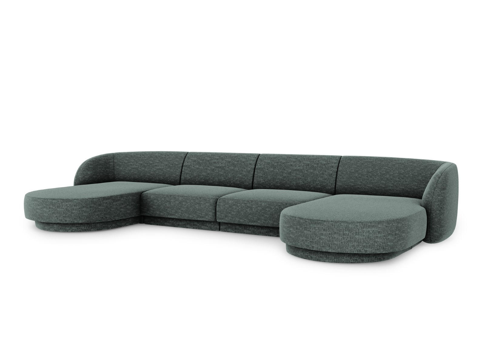 PANORAMASOFA Miley aus Chenille-Stoff petrol 5 Sitzplätze - Petrol, Textil (156/70/330cm) - Micadoni