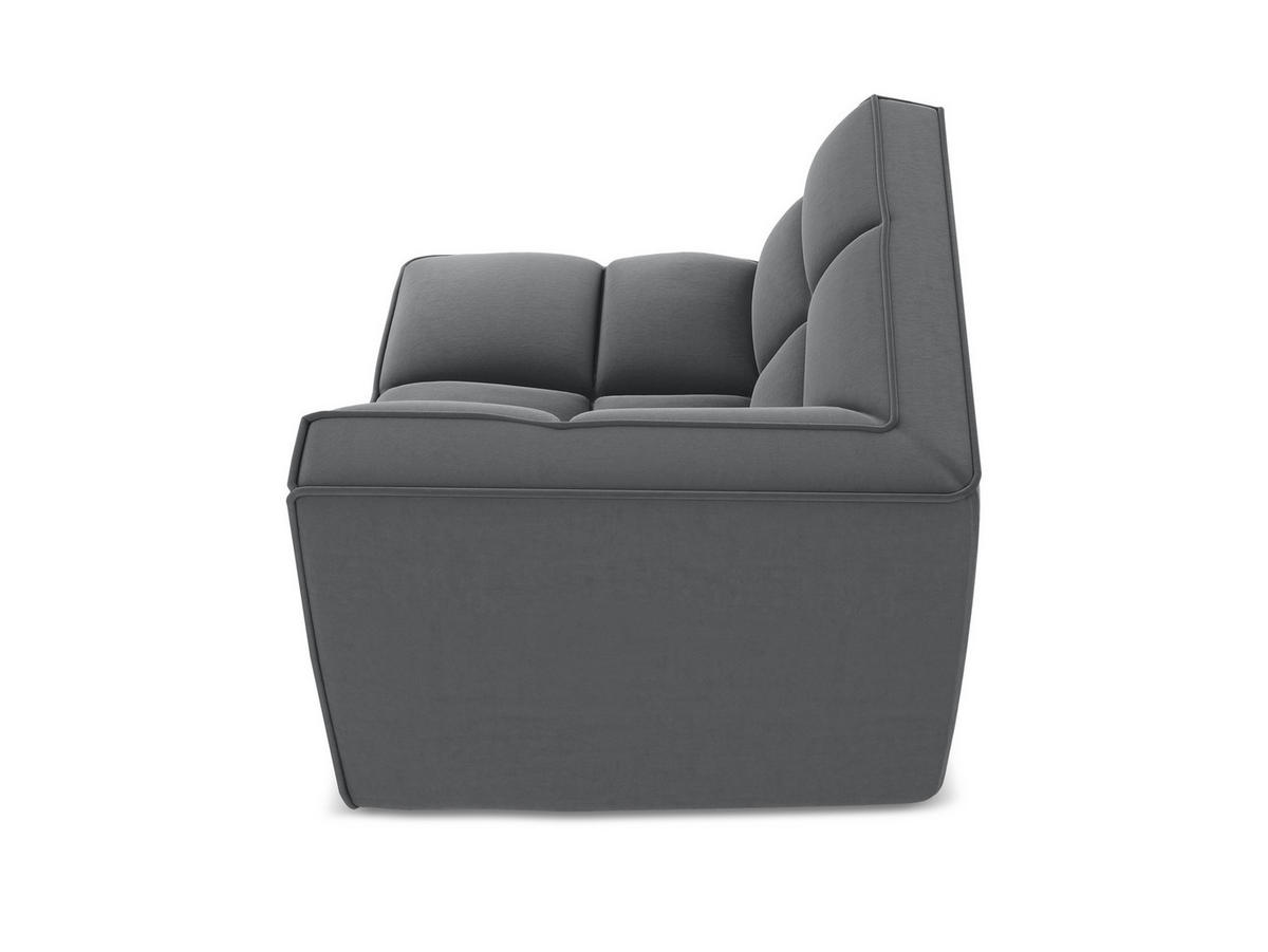 SOFAELEMENT Samt Stoff Grau - Dunkelgrau/Schwarz, Kunststoff/Textil (98/75/98cm) - Makamii