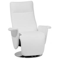 RELAXSESSEL Kunstleder Weiß elektrisch verstellbar Prime - Weiß, Textil/Metall (82/110/49cm) - Beliani