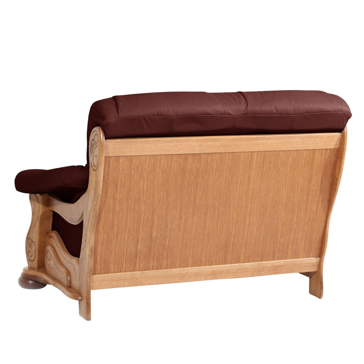 SOFA 2-Sitzer Katlin Bezug Echtleder Eiche rustikal P43 / rot - Rot, Leder (148/95/95cm) - 58aufmkessel