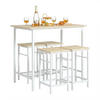 BARTISCH + 4 x BARHOCKER - Weiß, Holzwerkstoff (100/87/60cm) - SoBuy