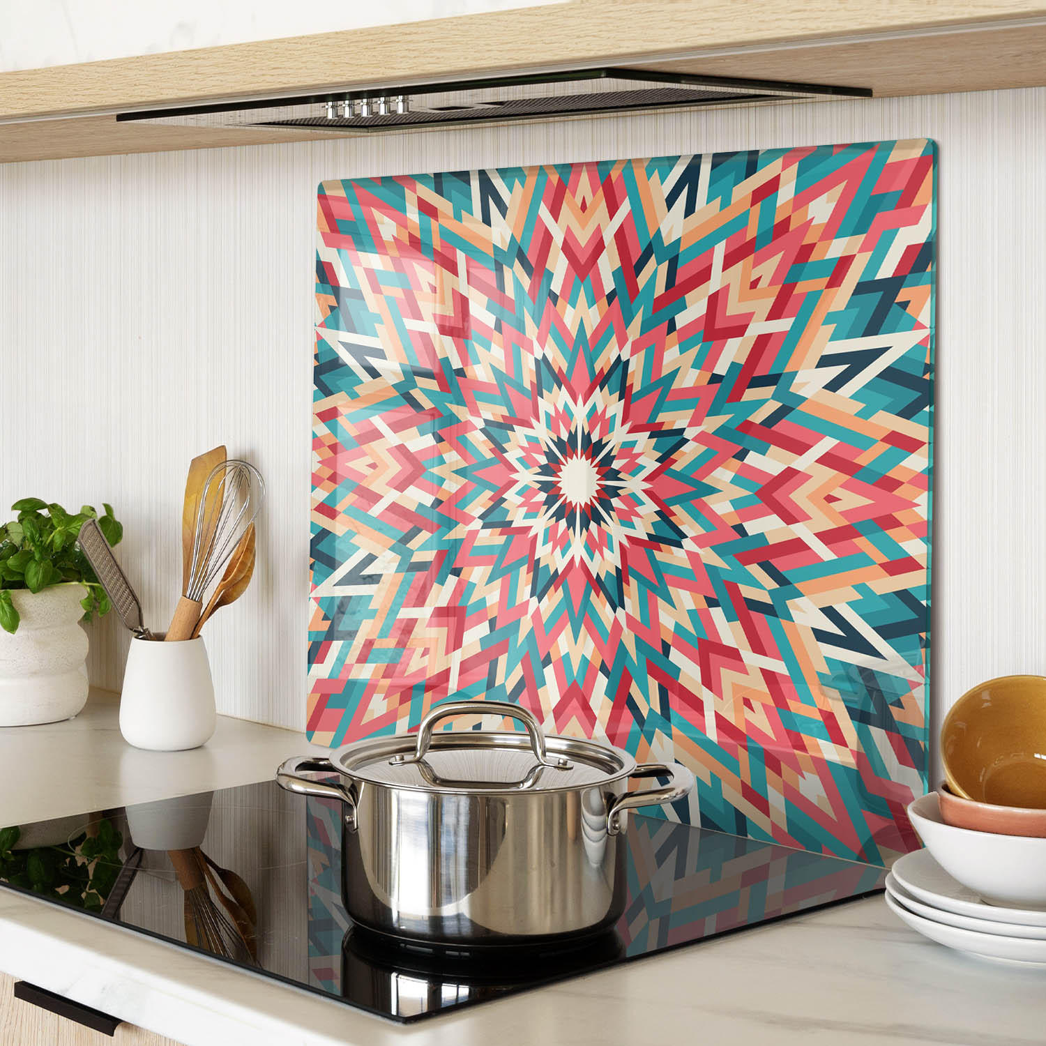 GLASPLATTE 60x52 cm Kaleidoskop - Multicolor, Glas (60/0.4/52cm) - TULUP