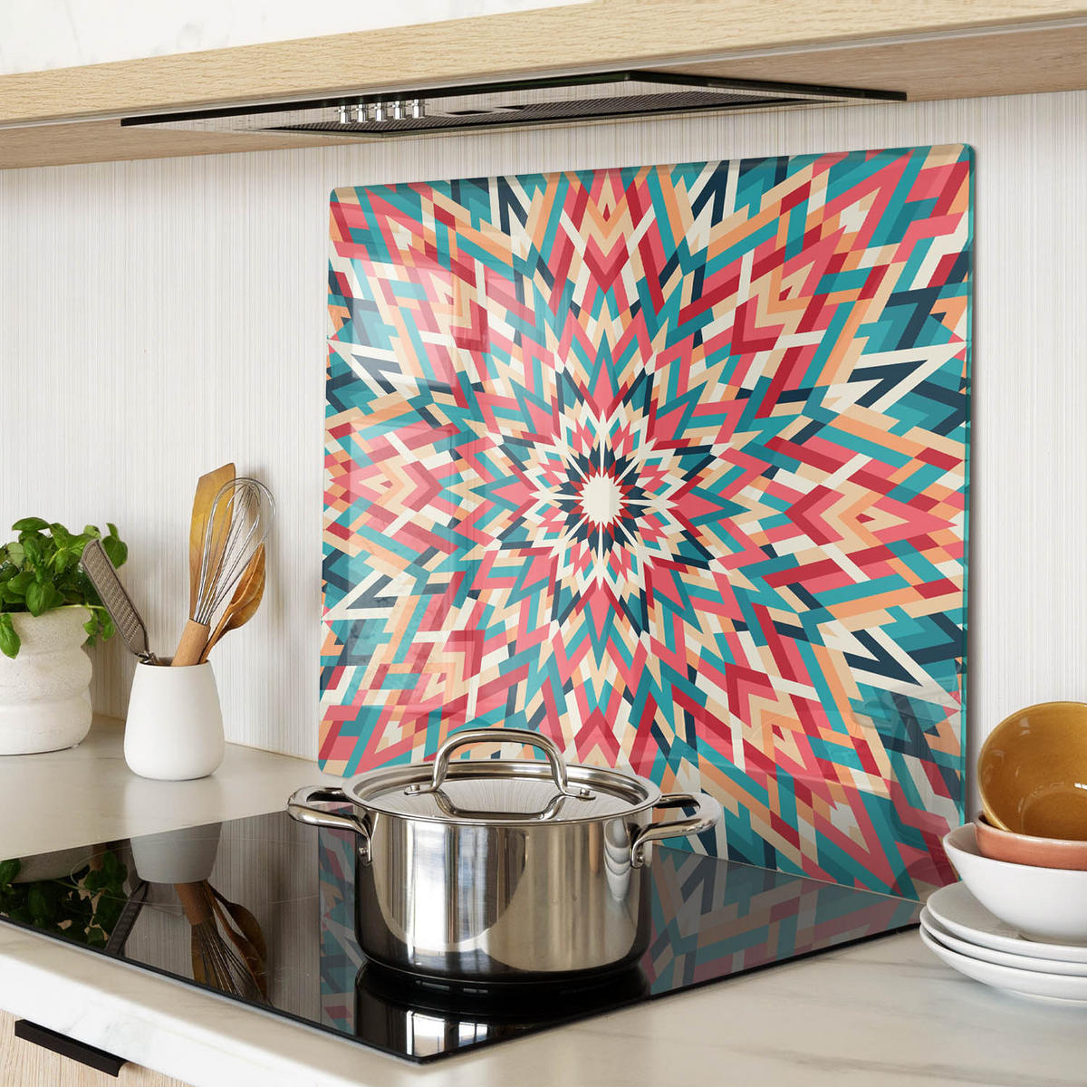 GLASPLATTE 60x52 cm Kaleidoskop - Multicolor, Glas (60/0.4/52cm) - TULUP