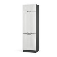 KÜCHENSCHRANK Fame-Line Weiß Landhaus 60 cm - Anthrazit/Weiß, Holzwerkstoff (60/206.8/58.1cm) - Vicco