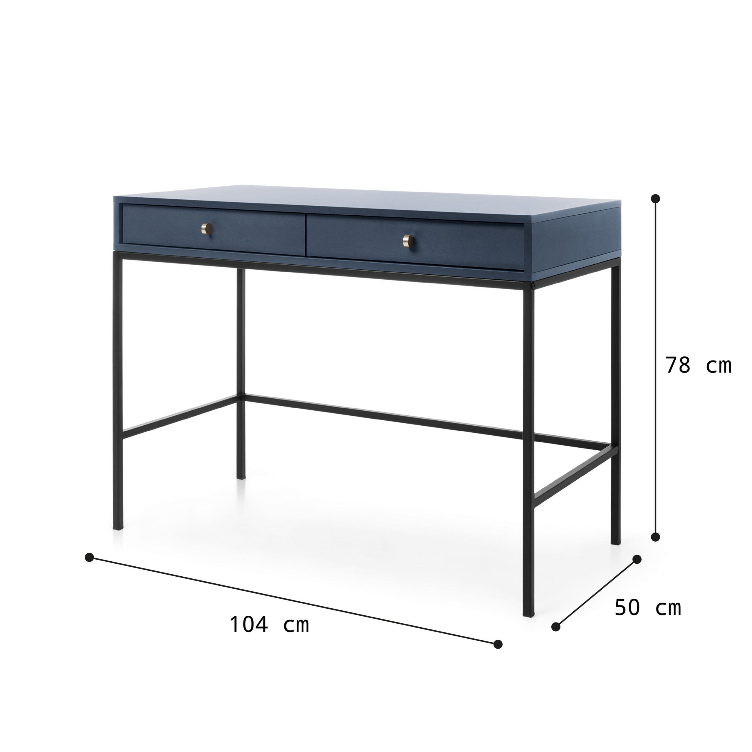 Thumbnail - Möblo Konsoletisch, Dunkelblau, Schwarz, Holzwerkstoff, 2 Schubladen, 104x78x50 cm, Wohnzimmer, Wohnzimmertische, Konsol...