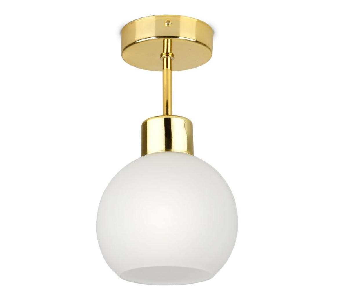 PENDELLEUCHTE GOLDGLAS - Goldfarben/Weiß, Glas/Metall (14/14/28cm) - kiki design