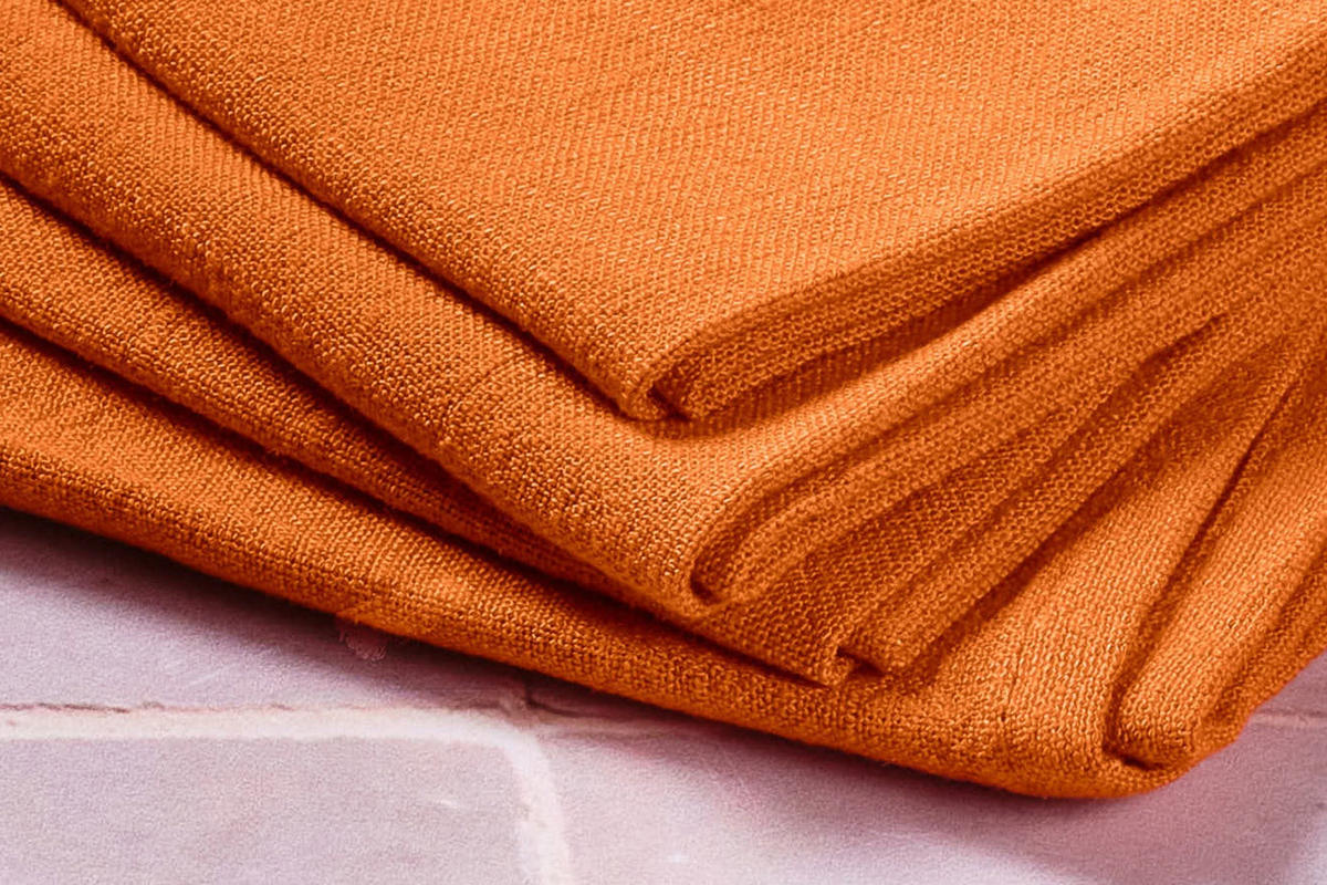 TISCHSERVIETTE - 6er-Set - Leinen und Baumwolle in Orange - Orange, Textil (40/40cm) - Björn