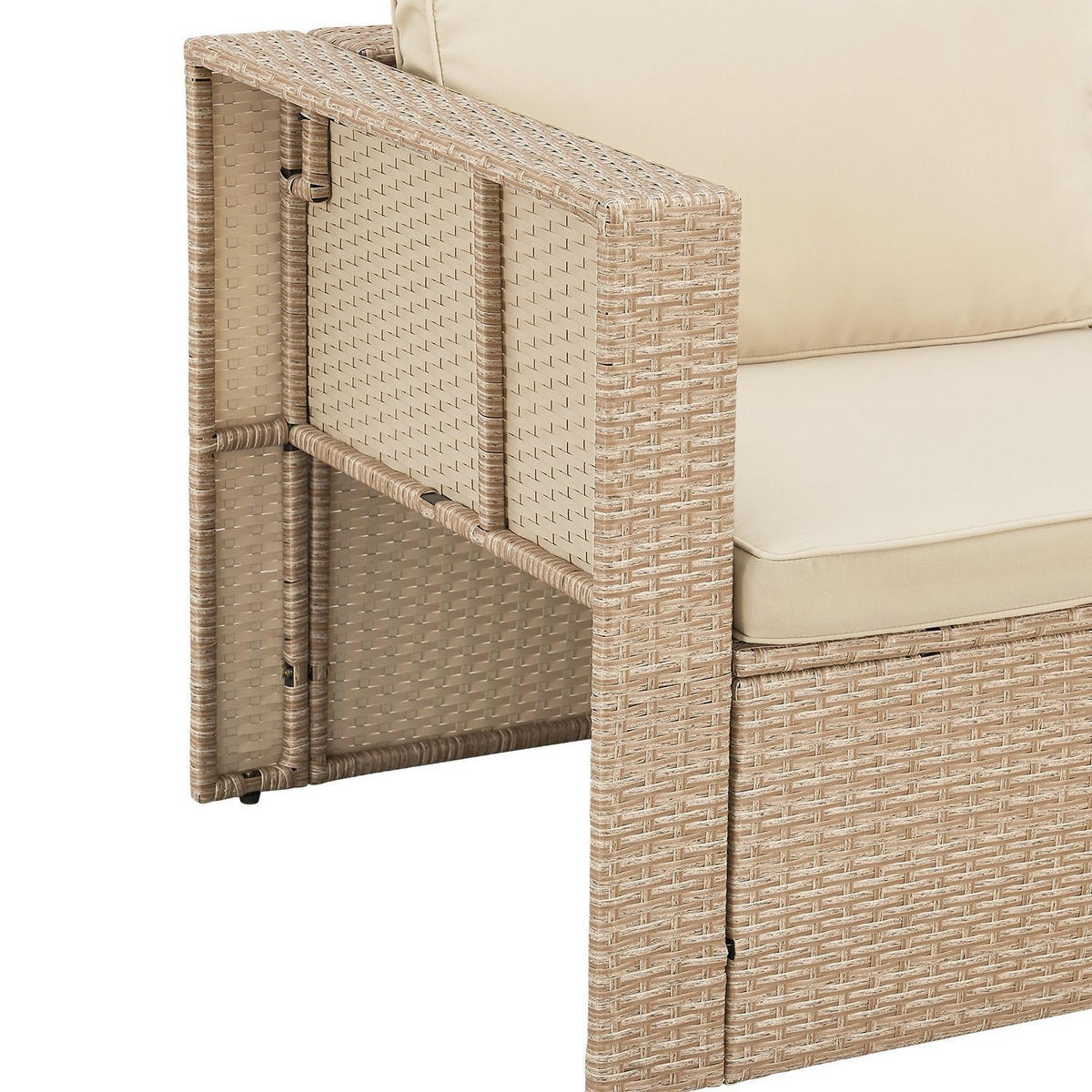 LOUNGEGARNITUR Salou inkl. Abdeckung beige - Beige, Kunststoff - Juskys