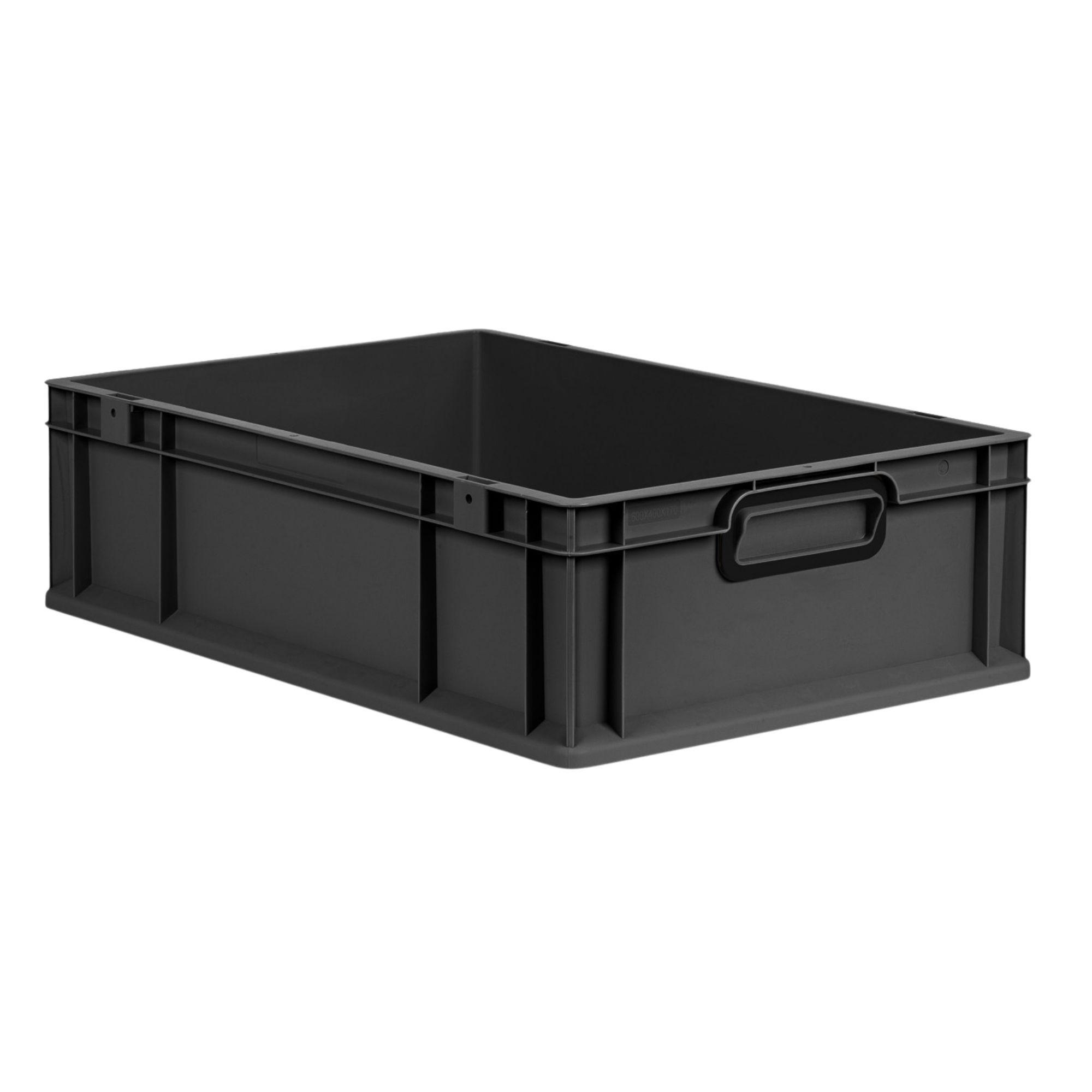 EUROBOX NextGen Color 17x40x60 cm 34 Liter Griffe schwarz zu, Schwarz - Anthrazit/Schwarz, Kunststoff (40/17/60cm) - PROREGAL