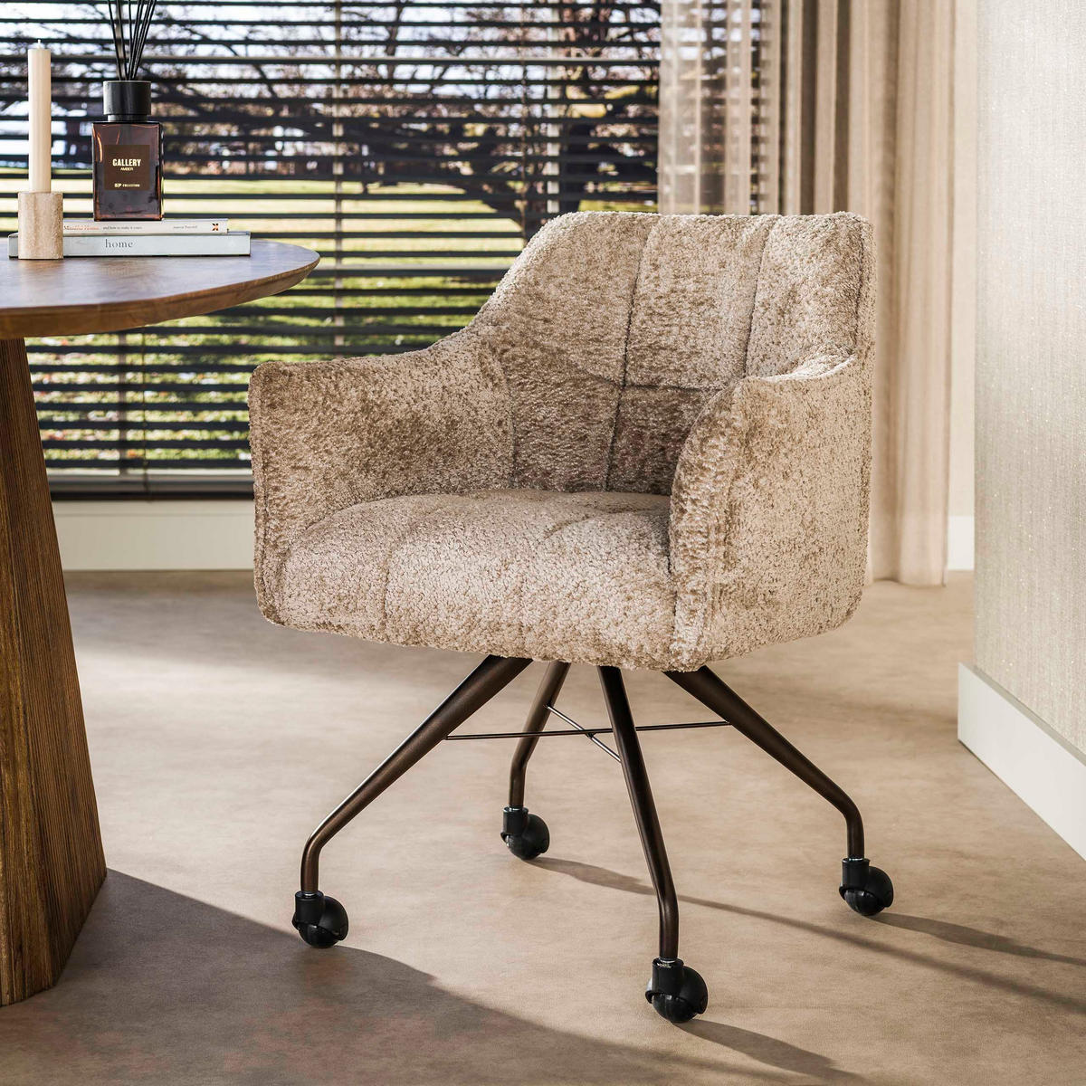ESSZIMMERSTÜHLE Raster Beige 67/62/82 cm - 2er-Set - Beige, Textil (62/82/67cm) - Hoyz Collection