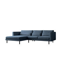 ECKSOFA Agada In Verita - Dunkelblau, Holzwerkstoff/Textil (281/174cm) - Fun Möbel