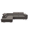 ECKSOFA VEMO EDGE Links Grau Velour-Stoff mit Bettkasten und Schlaffunktion - Grau, Textil (200/270cm) - Barchello