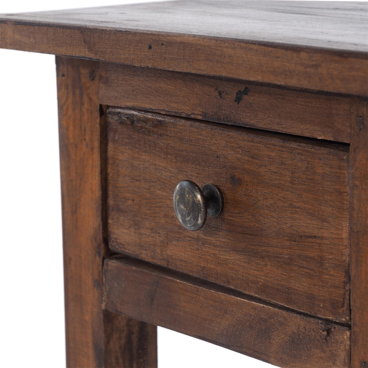 TELEFONTISCH DRAWER 65 Mahagoni Recyclingholz, mit Schublade 02 hellbraun - Hellbraun, Holz (31/31/65cm) - DESIGN DELIGHTS
