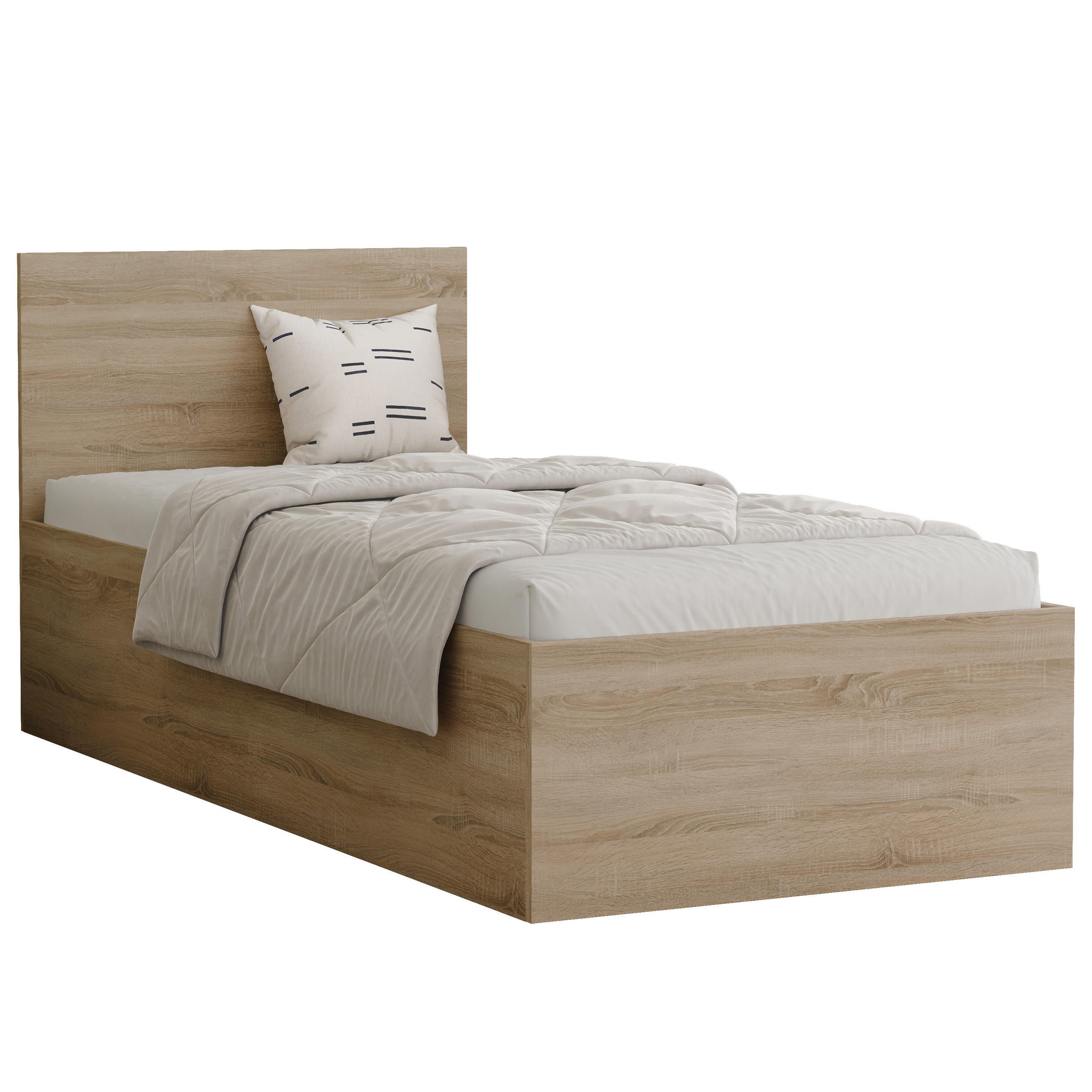 BETT SIMPLE 90/200 cm Bettkasten, ohne Matratze, Sonoma Eiche - Sonoma Eiche, Holz/Holzwerkstoff (90/200cm) - Idohome