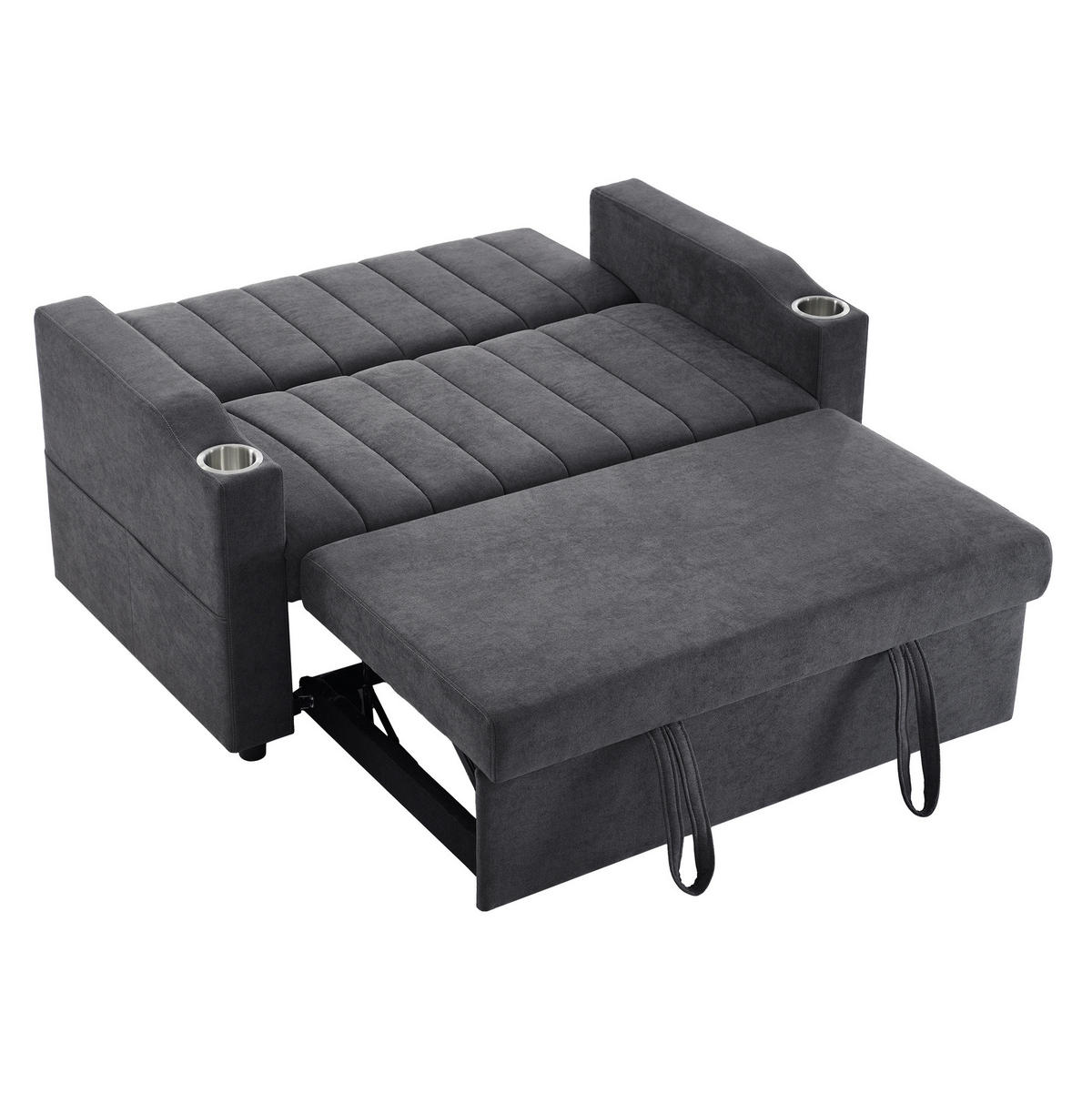 SCHLAFSOFA 136/84/84 cm in Grau – mit 3-fach verstellbarer Rückenlehne - Grau, Textil (136/84/162cm) - BEAOK