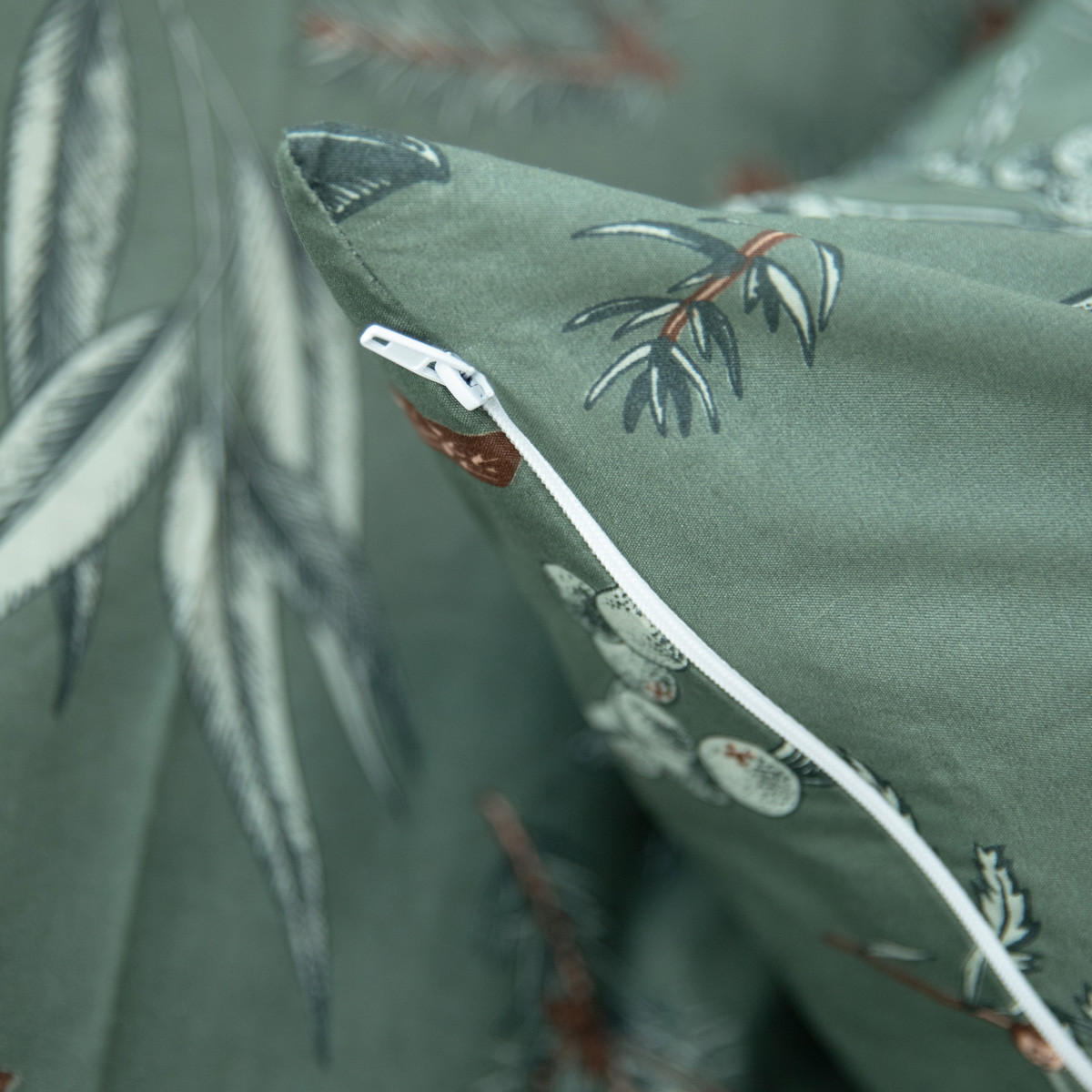 BETTWÄSCHE Foret Mikrofaser grün 220/200 cm - Grün, Textil (220/200cm) - Homla