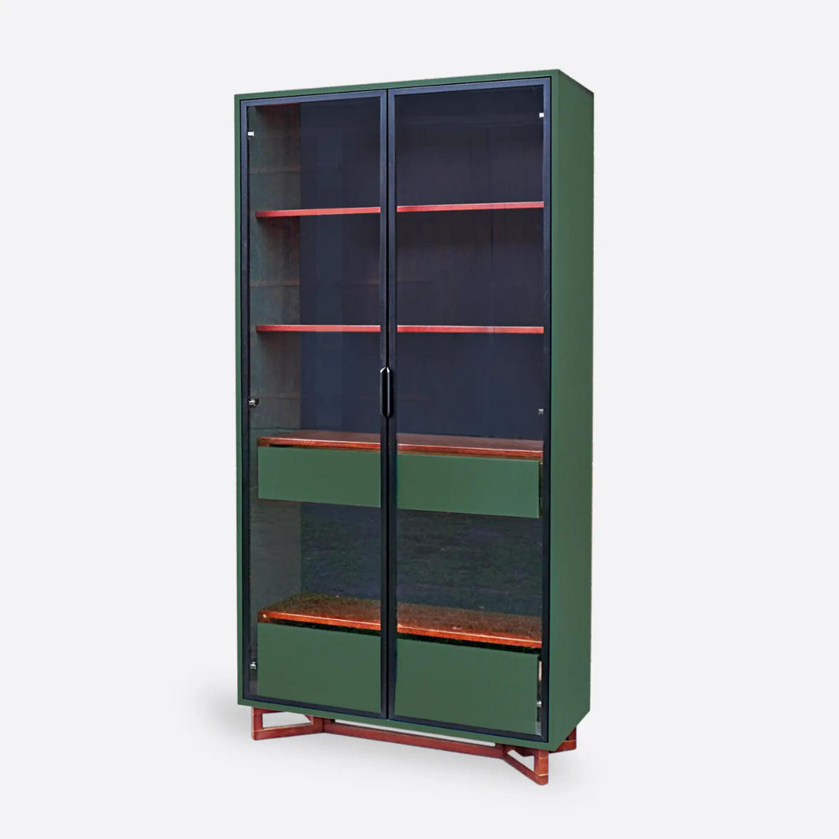 VITRINE aus Eichenholz und laminierten Platte NORD - Eichefarben, Eichenholz/Holz (100/200/45cm) - Rawood Furniture