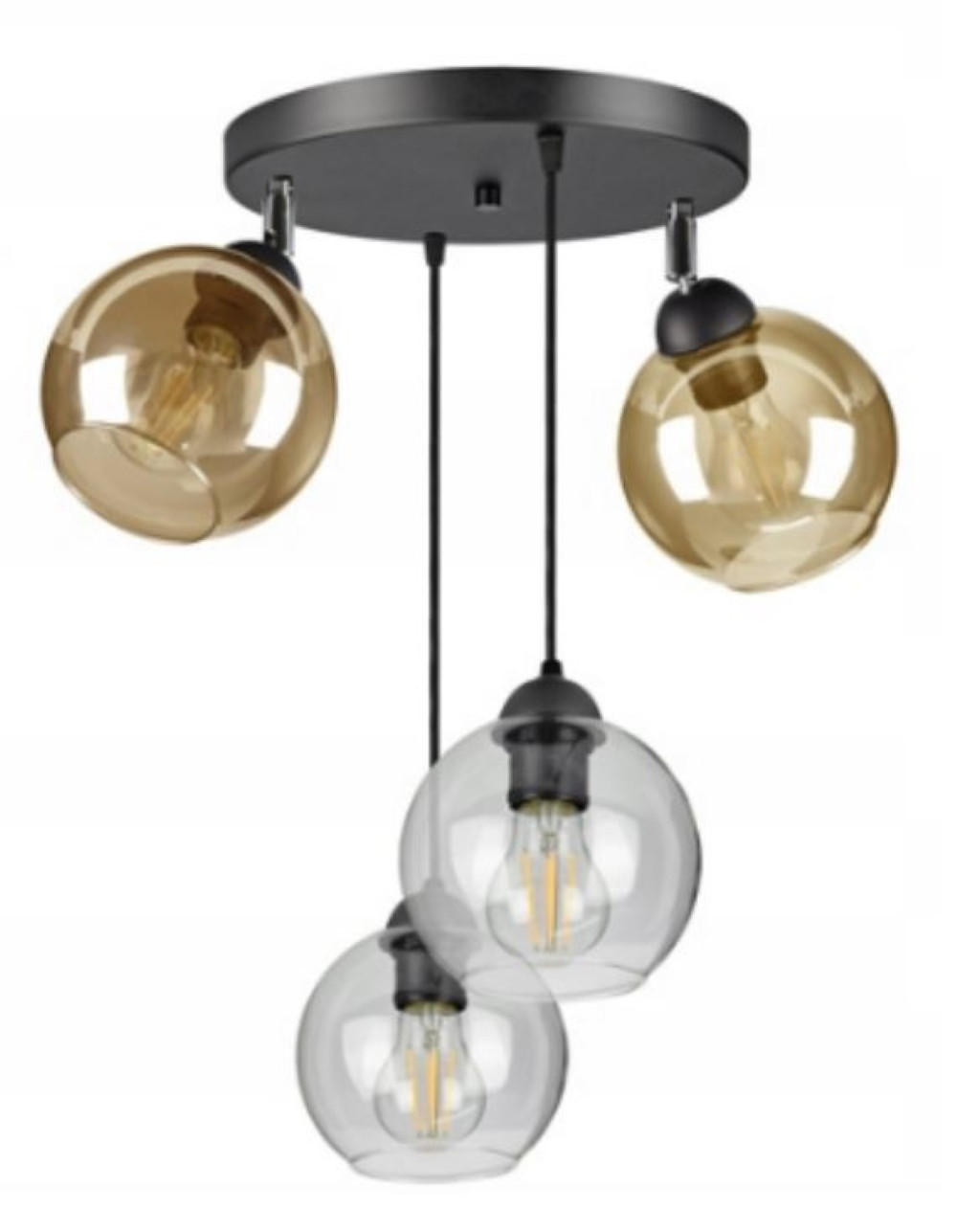 PENDELLEUCHTE HAGEN - Transparent/Honig, Glas/Metall (40/40/70cm) - kiki design