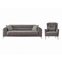 SITZGARNITUR Arica, Grau Stellvariante 3+1 - Grau, Holzwerkstoff/Kunststoff (240/80/95cm)