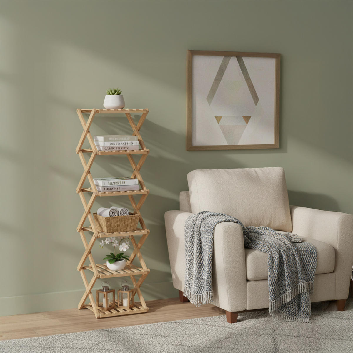 SCHUHREGAL faltbar - Hellbraun, Holz (28/105/28cm) - Relaxdays