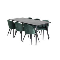 TISCHGRUPPE Grün - Grau, Holzwerkstoff (90/75/180cm) - ebuy24