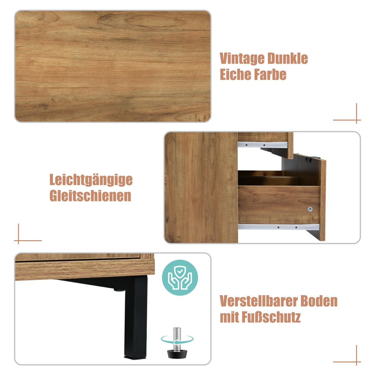 SIDEBOARD braun 120/40/76 cm - Braun, Holzwerkstoff (120/76/40cm) - Urban Meuble