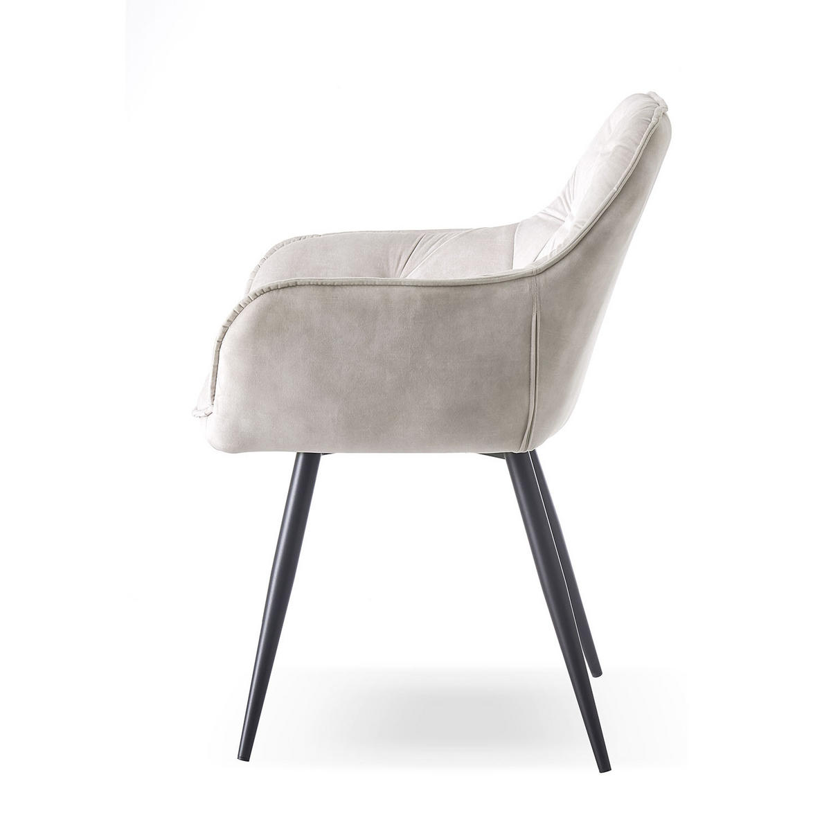 ARMLEHNSTUHL DIETER Grau 2 Stück - Grau, Textil/Metall (61/83/56cm) - B&D Home
