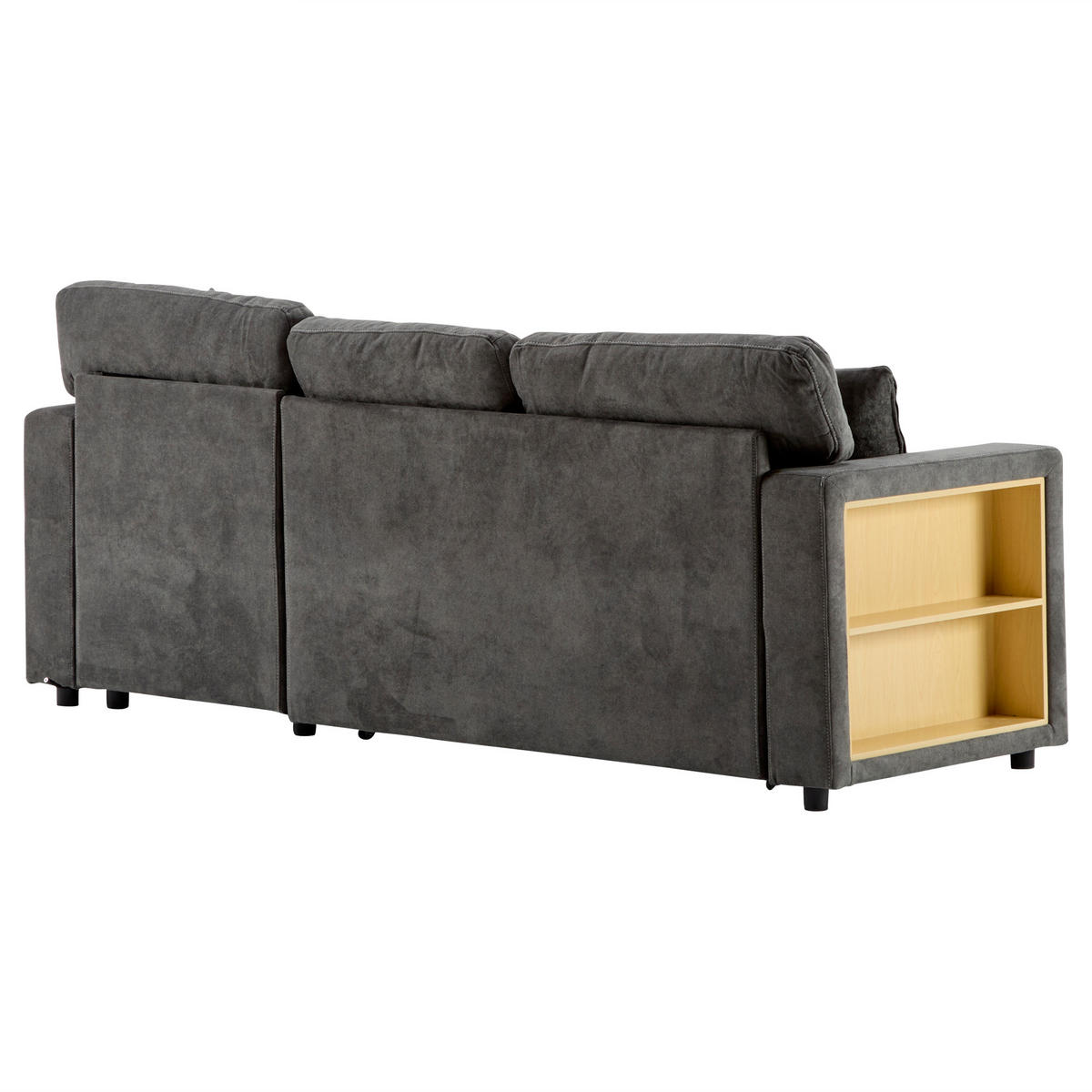 ECKSOFA 215/131/85 cm Dunkelgrau - Dunkelgrau, Textil (131/215cm)