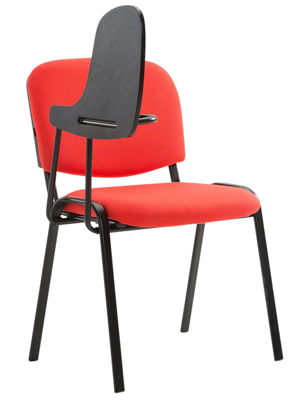 BESUCHERSTUHL 4er Set Stoff rot - Rot/Schwarz, Textil/Metall (53/81/71cm) - CLP