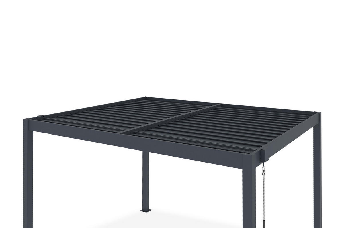 PERGOLA BIOKLIMATISCHE SELBSTTRAGENDE Piana grauem 3m x 2,5m - Grau, Metall (259/218/259cm) - Cazeboo