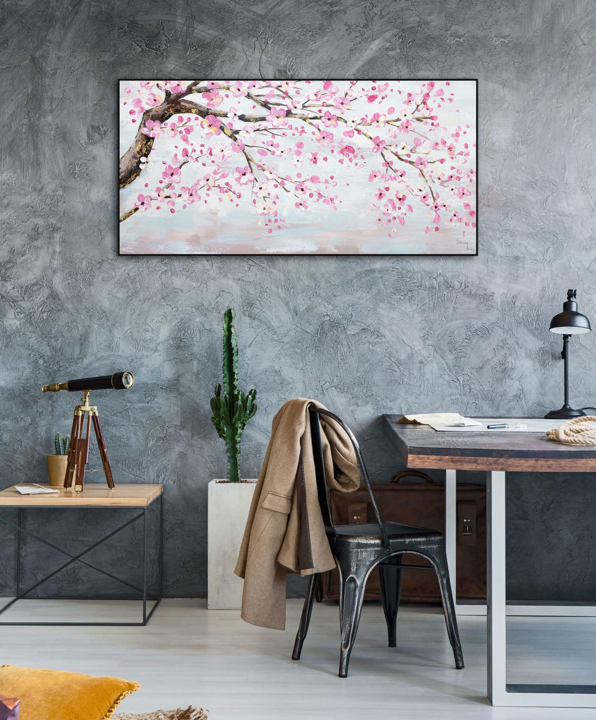 ÖLGEMÄLDE 120/60 cm - Pink, Holz/Textil (1.7/60cm) - KUNSTLOFT