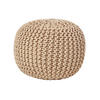 STRICK-POUF beige, 40/40/35 cm - Beige, Textil (40/35/40cm) - Homescapes