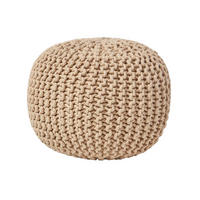 STRICK-POUF beige, 40/40/35 cm - Beige, Textil (40/35/40cm) - Homescapes