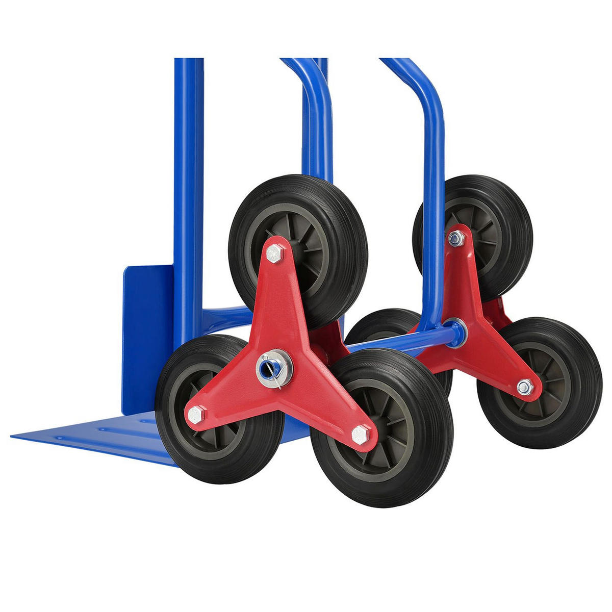 TREPPENSACKKARRE blau mit Dreikranzrädern - Blau, Metall (42/65/115cm) - Juskys