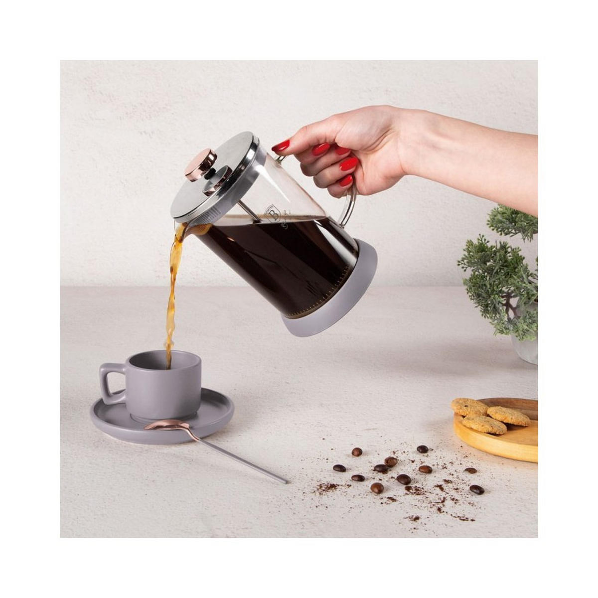 TEEKANNE Grau 9/9/20 cm BH8588 - Grau, Glas (0.6L) - Berlinger Haus