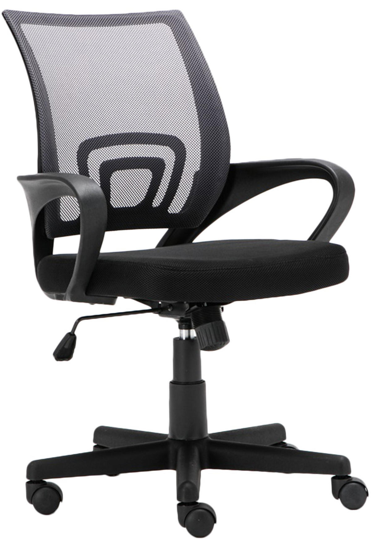DREHSTUHL Lederlook Grau - Schwarz/Grau, Kunststoff/Textil (59/88/52cm) - CLP