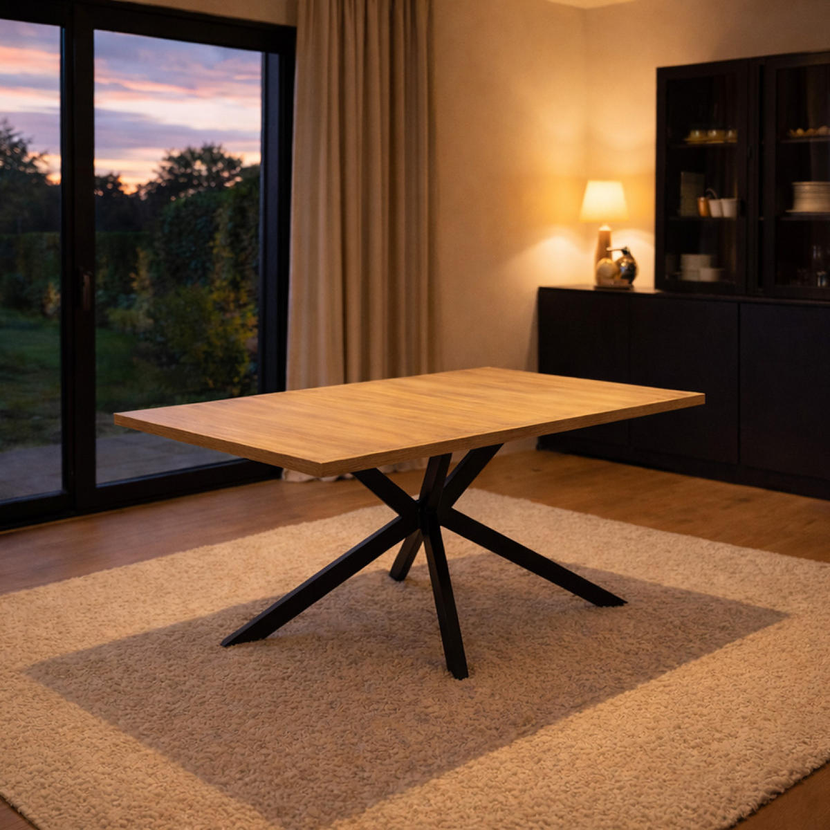 TISCH Inga Braun 8 Personen Ausziehbar Aus Holz - Braun, Metall (160/90/76cm) - Concept Usine