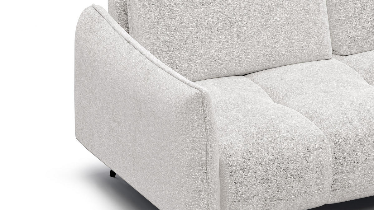 ECKSOFA AERA 5-Sitzer rechts, ecru - Ecru/Schwarz, Holz/Textil (268/206cm) - Courtois Laville