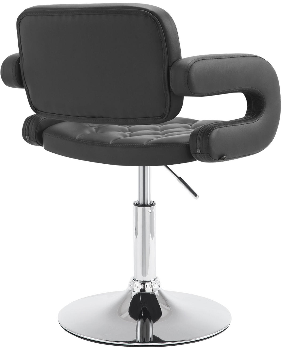 SESSEL Lederlook schwarz - Chromfarben/Schwarz, Textil/Metall (62/76/55cm) - CLP