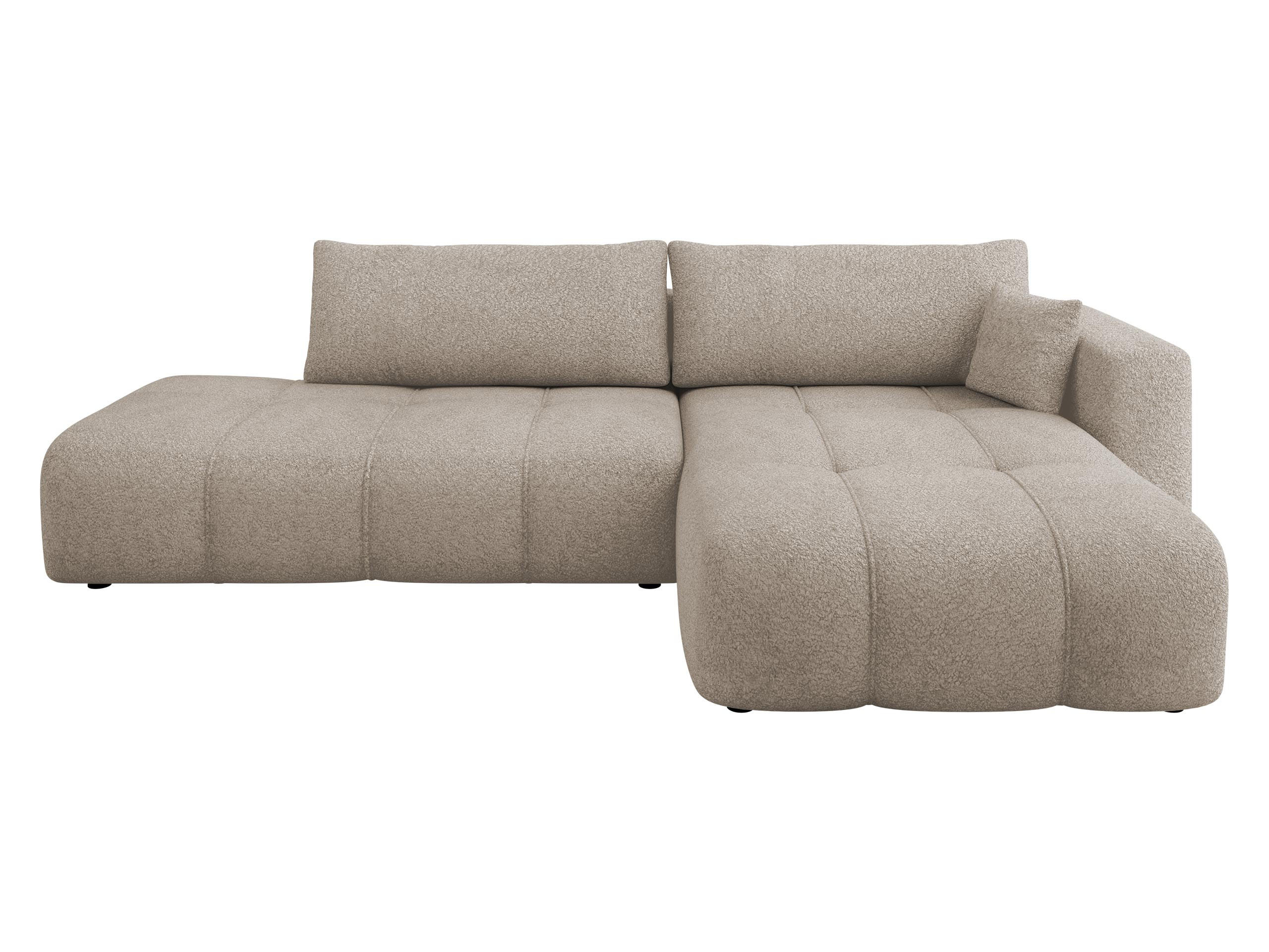 ECKSOFA Furyn O Boucle, Seite: Rechts - Schwarz/Braun, Holzwerkstoff/Kunststoff (262/145cm) - MIRJAN24