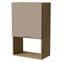 MIKROWELLENUMBAUSCHRANK Brerra W4MK/60 Eiche Artisan / RAL 1019 graubeige Matt 60 /32,5 / 96cm - Graubraun/Eiche Artisan, Holz/Holzwerkstoff (60/96/32.5cm) - Feldmann-Wohnen