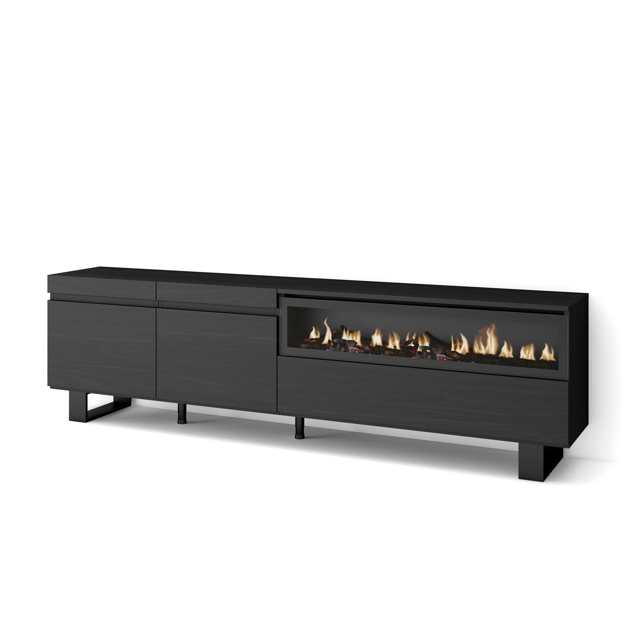 Skraut Home Lowboard Schwarz 200x57x35 cm
