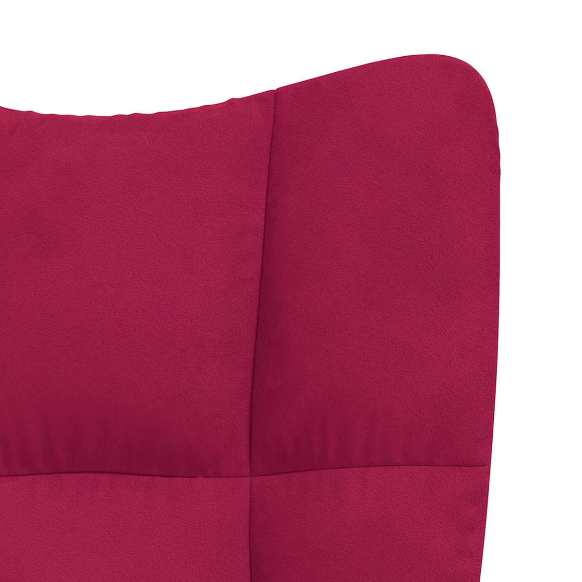 RELAXSESSEL Weinrot Samt - Rot, Naturmaterialien (70/96.5/61cm) - vidaXL