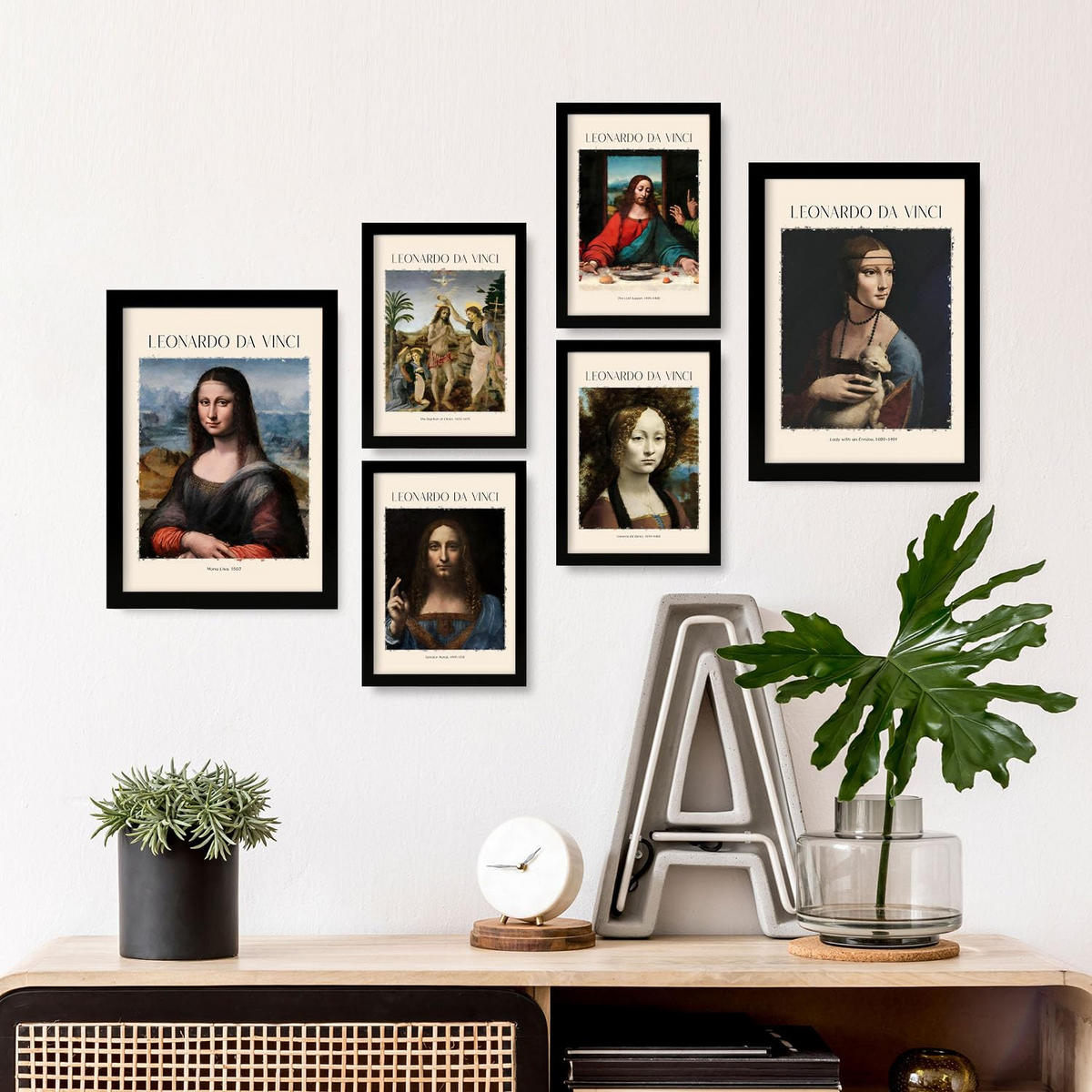 POSTER Set Mit 6 Da Vinci Größe A3 & A4 Rahmenlos - Klar, Papier (29.7/1cm) - Nacnic