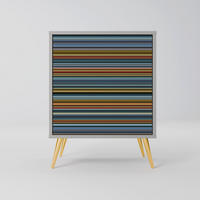 SIDEBOARD LINEOUT SPECTRUM, Grau, 57,5x42x75,5 cm, Goldfarbene Metallfüße - Goldfarben/Multicolor, Holzwerkstoff/Metall (57.5/75.5/42cm) - SpaceRebels
