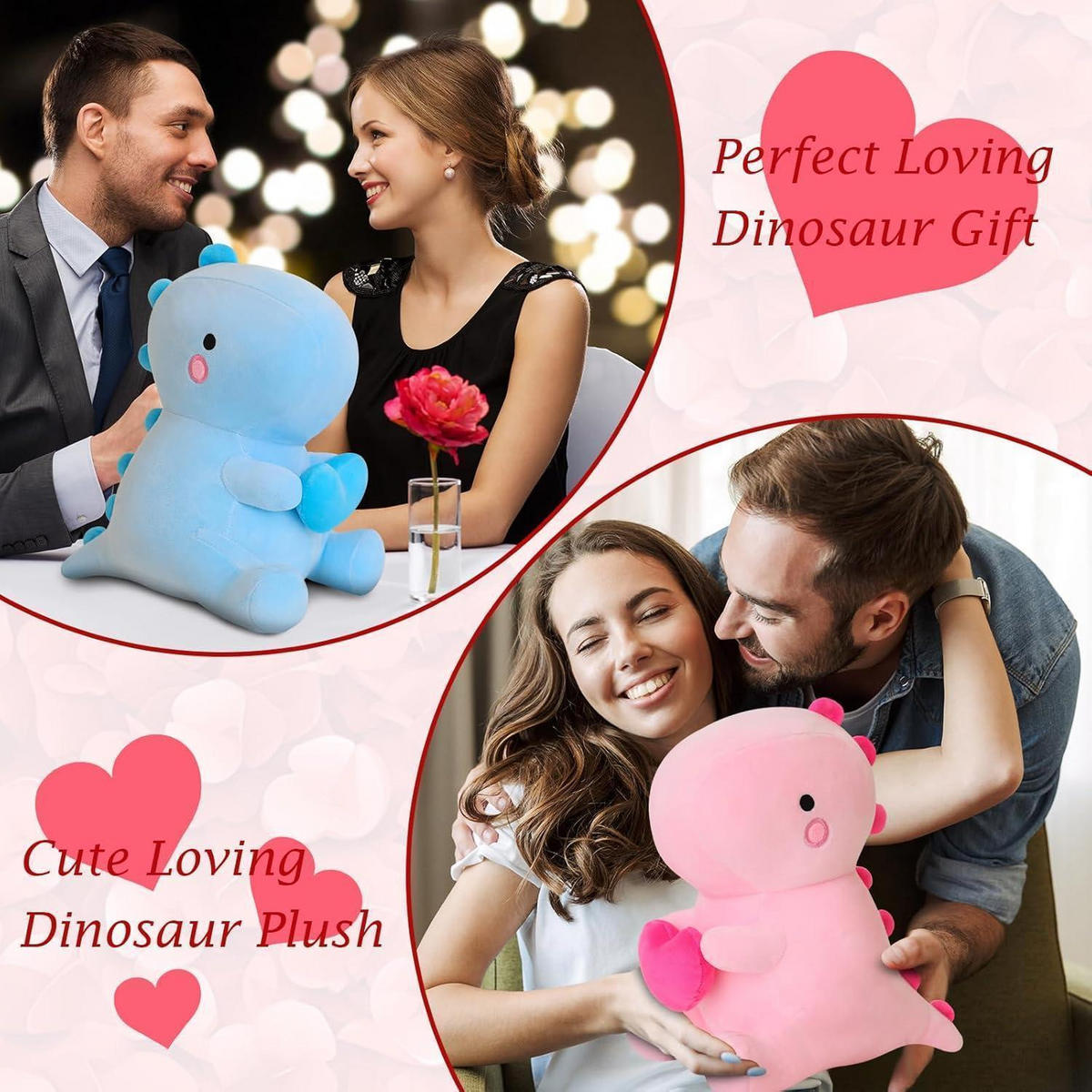 PLÜSCHTIER Dinosaurier mit Herz 50 cm - Blau, Textil (30.5/45.7cm)