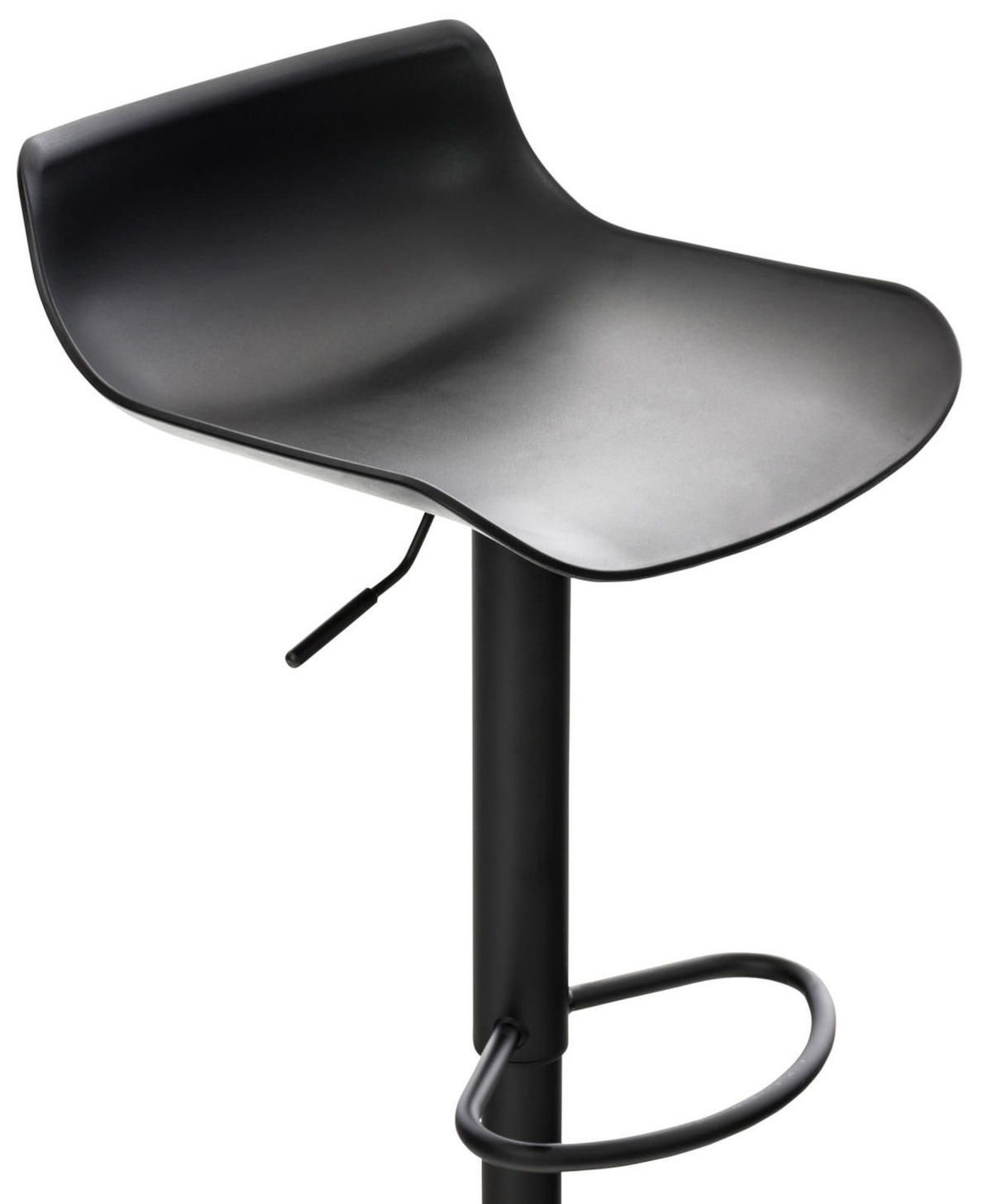 BARHOCKER 4er Set höhenverstellbar Schwarz JUTO - Kunststoff, 68,5-94x43x44cm - Schwarz, Kunststoff/Metall (43/75/44cm) - DELUKE